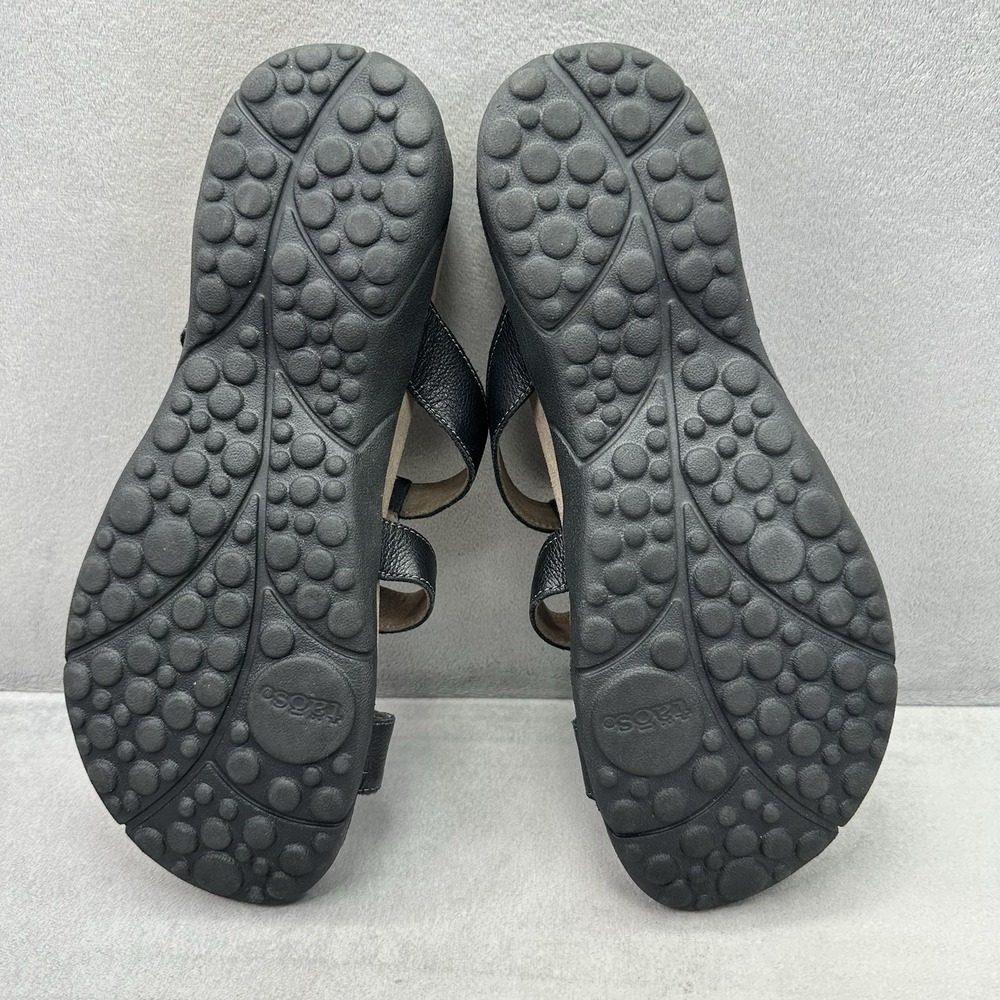 Taos Prize 4 Womens Size 11 Slide Sandals Black Leather Strappy Adjustable - Picture 7 of 8